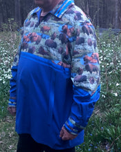 Load image into Gallery viewer, Buffalo ribbon shirt staggered view