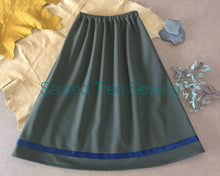 Load image into Gallery viewer, Green and blue ribbon rain skirt