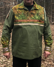 Load image into Gallery viewer, Forest batik ribbon shirt front view