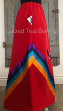 Load image into Gallery viewer, Side Pocket view of the two eagles ribbon rain skirt
