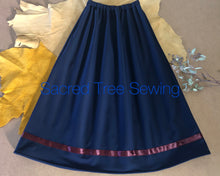Load image into Gallery viewer, Blue and maroon ribbon rain skirt
