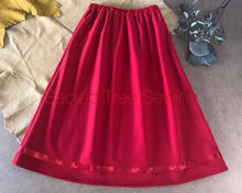 Load image into Gallery viewer, red on red ribbon rain skirt