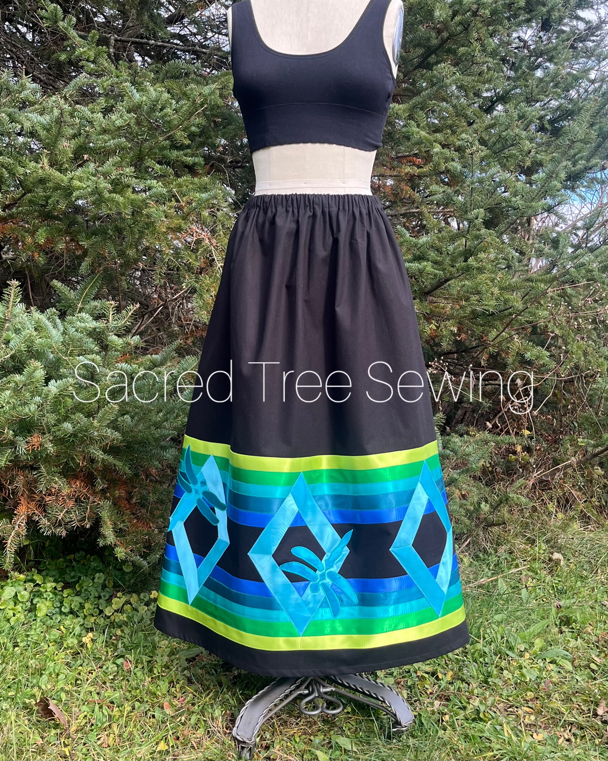 Seven Fires Dragonfly Ribbon Skirt – Sacred Tree Sewing