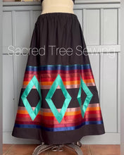 Load and play video in Gallery viewer, Black &amp; Jade Seven Fires Ribbon Skirt
