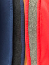 Load image into Gallery viewer, Close up view of fleece interior on the ribbon rain skirts
