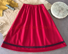 Load image into Gallery viewer, red and maroon ribbon rain skirt
